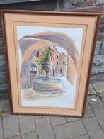 aquarelle fontaine saint paul de vence signe mariel drengs, Enlèvement ou Envoi