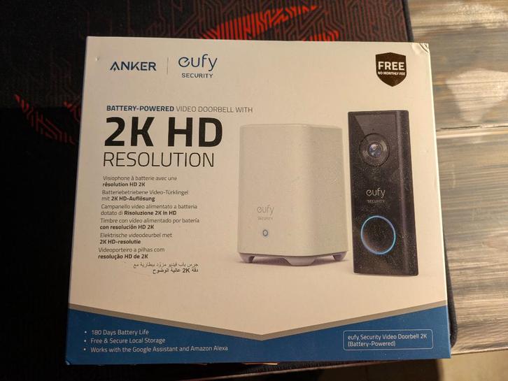 Eufy slimme deurbel + Homebase 2K (zonder abonnement), Maison & Meubles, Sonnettes, Comme neuf, Sans fil, Capteur de détection de mouvement