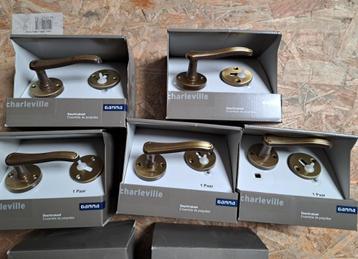 5 x deurkrukset Gamma Charleville messing aan 1/3 prijs beschikbaar voor biedingen