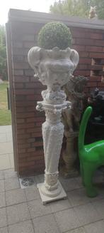 Prachtige oude jardinière op voet in zink en ijzer hoogte, Ophalen of Verzenden, Zo goed als nieuw