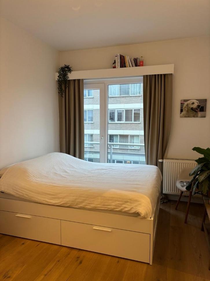 Bed met opberglades + Emma matras (1m40) – topconditie!, Huis en Inrichting, Slaapkamer | Bedden, Gebruikt, Twijfelaar, 140 cm