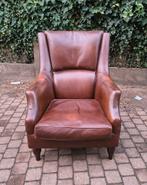 Oude Vintage Fauteuil Lederen Bekleding Mooie Patina, Ophalen