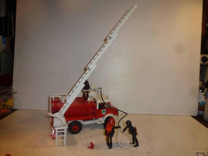 PLAY BIG camion pompier Vintage, Kinderen en Baby's, Speelgoed | Playmobil, Gebruikt, Complete set, Ophalen of Verzenden