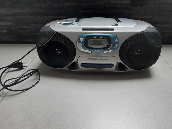 Philips AZ1209 vintage radio, Audio, Tv en Foto, Radio's, Gebruikt, Radio, Met cd-speler