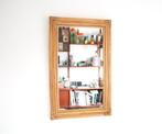 Large French 1970s bamboo framed mirror - Vintage spiegel, Ophalen, Rechthoekig