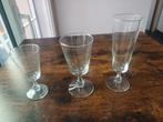 3 Vintage sets cava/wijnglazen, 12 glazen/set, Ophalen, Zo goed als nieuw, Overige typen
