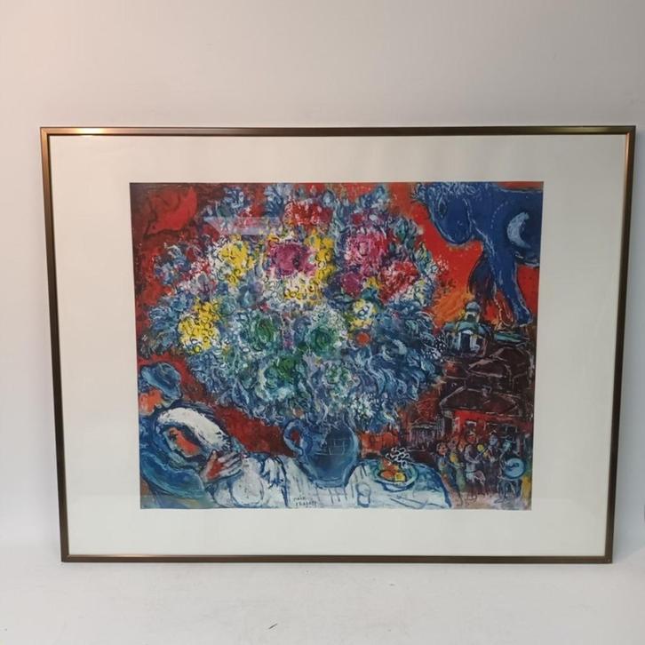Marc Chagall (1887-1985) - Giclee - Le mariage fleuri, Antiek en Kunst, Kunst | Litho's en Zeefdrukken, Ophalen