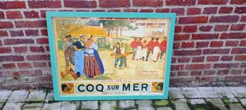 Vintage gesigneerde poster van de Belgische spoorweg De Haan beschikbaar voor biedingen