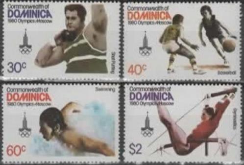 DOMINICA :1980: Y.642-45 + BF62 : ## Olympics MOSCOU 1980 ##, Postzegels en Munten, Postzegels | Thematische zegels, Postfris