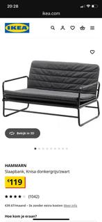 Slaapbank Ikea, Huis en Inrichting, Slaapkamer | Slaapbanken, Ophalen, Gebruikt, Tweepersoons, Zwart