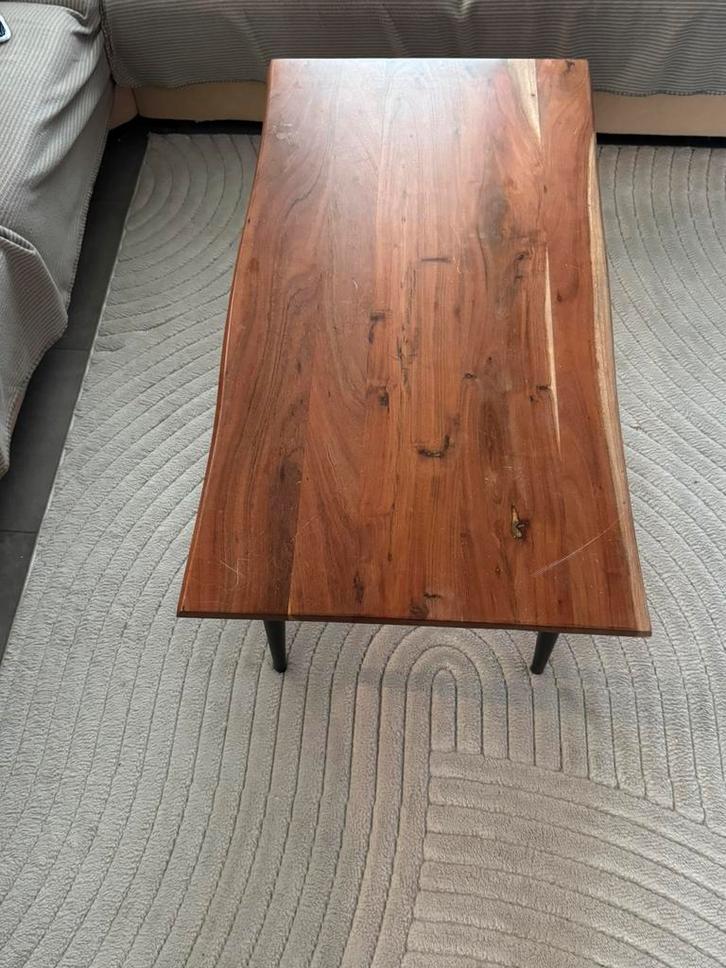 Mooie houten hoektafel te koop!, Huis en Inrichting, Tafels | Salontafels, Zo goed als nieuw, Rechthoekig, Ophalen