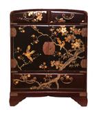 Groot Japans kabinet, lakwerk met parelmoer., Antiek en Kunst, Ophalen of Verzenden