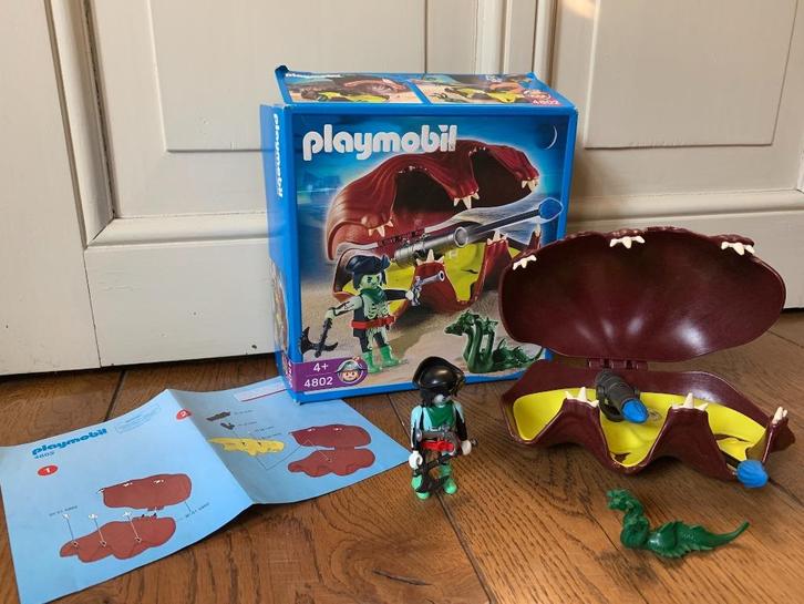 Playmobil Kanonnenschelp met spookpiraat en zeemonster- 4802, Kinderen en Baby's, Speelgoed | Playmobil, Gebruikt, Complete set