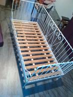 Bedframe, zetel, 1 persoon, met lattenbodem, Huis en Inrichting, Slaapkamer | Bedden, Ophalen, Gebruikt, 90 cm, Eenpersoons