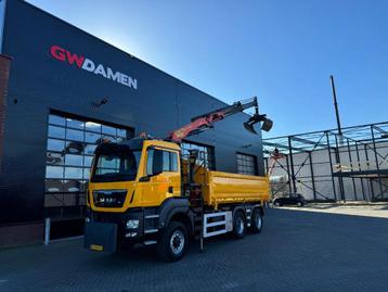 MAN TGS 33.440 6x6 WS Kipper/ kraan Euro 6, Autos, Camions, 324 kW, Achat, Euro 6, Boîte manuelle