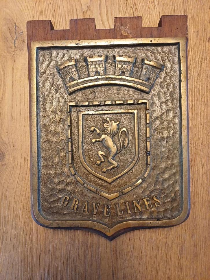 Messing wapenschilden uit Frans-Vlaanderen – ca. 1960, Verzamelen, Overige Verzamelen, Gebruikt, Ophalen of Verzenden