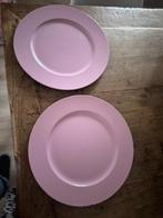 2 roze ronde schalen / borden 33 cm, Huis en Inrichting, Woonaccessoires | Schalen en Manden, Ophalen of Verzenden, Rond, Schaal