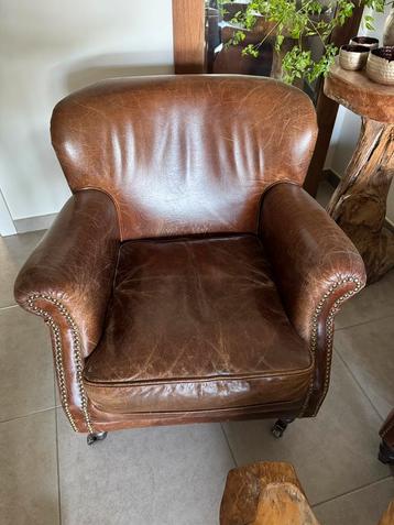 Lederen vintage fauteuil Artsome beschikbaar voor biedingen