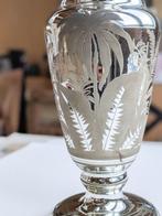 Mooie vaas 'argent de pauvre' in glas met exotische motieven, Antiquités & Art, Enlèvement