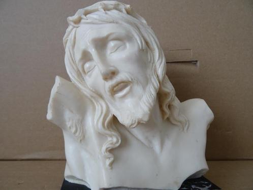 Vintage Jezusbeeld A. Santini borstbeeld buste Jezus 15cm, Antiek en Kunst, Antiek | Religieuze voorwerpen, Ophalen of Verzenden