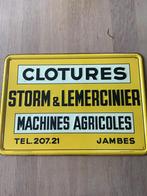 Plaque tôle clôtures Storm Lemercinier 1951 non émaillée, Collections, Marques & Objets publicitaires