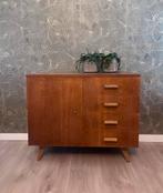 Mid Century kastje, Huis en Inrichting, Ophalen, Eikenhout, Zo goed als nieuw, 3 of 4 laden