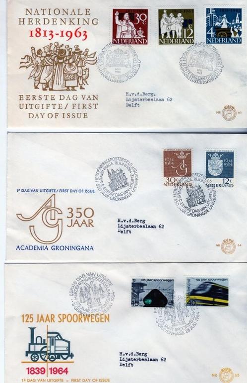 eerstedagenveloppen 64 st. firstdayissue in nieuwstaat, Postzegels en Munten, Postzegels | Nederland, Postfris, Na 1940, Verzenden