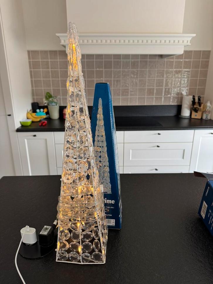 2 x Mooie kerst pillaar met lichtjes, Divers, Noël, Comme neuf, Enlèvement