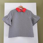 Blouse An'ge T2 (M 34 - 36) met donker blauw motief, Kleding | Dames, Ophalen of Verzenden, Blauw