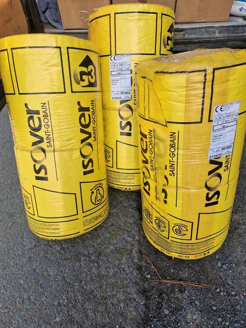 Lot de 3 rouleaux laine de verre Isover Rolissol, Doe-het-zelf en Bouw, Isolatie en Afdichting, Nieuw, Glaswol, Ophalen