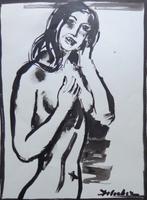 PAUL DE COCKER / NAAKTE VROUW / ORIGINEEL WERK / 40x30cm SIG, Enlèvement ou Envoi