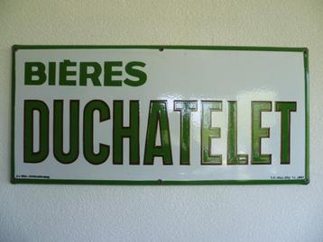 EMAILLE RECLAMEBORD"BIERES DUCHATELET"UIT 1946 beschikbaar voor biedingen