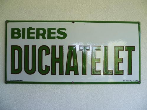 EMAILLE RECLAMEBORD"BIERES DUCHATELET"UIT 1946, Verzamelen, Merken en Reclamevoorwerpen, Zo goed als nieuw, Reclamebord, Verzenden