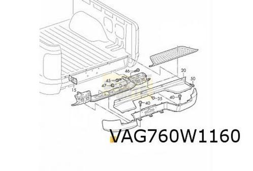 Volkswagen Amarok (9/10-) Achterbumper (bij PDC) (2ZZ chrome, Auto-onderdelen, Carrosserie, Bumper, Volkswagen, Achter, Nieuw