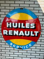 Huiles Renault emaille reclamebord 1960, Verzamelen, Ophalen of Verzenden, Gebruikt, Reclamebord