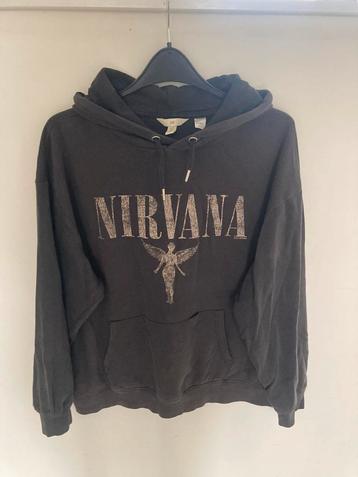 Sweat à capuche H&M Nirvana taille L comme neuf, Taille 42/44 (L), H&M, Gris, Enlèvement ou Envoi