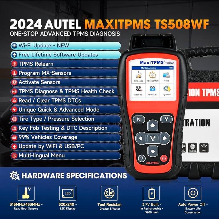Autel ts508 wf tpms apparaat bandensensoren inleren obd, Auto-onderdelen, Banden en Velgen, Ophalen of Verzenden