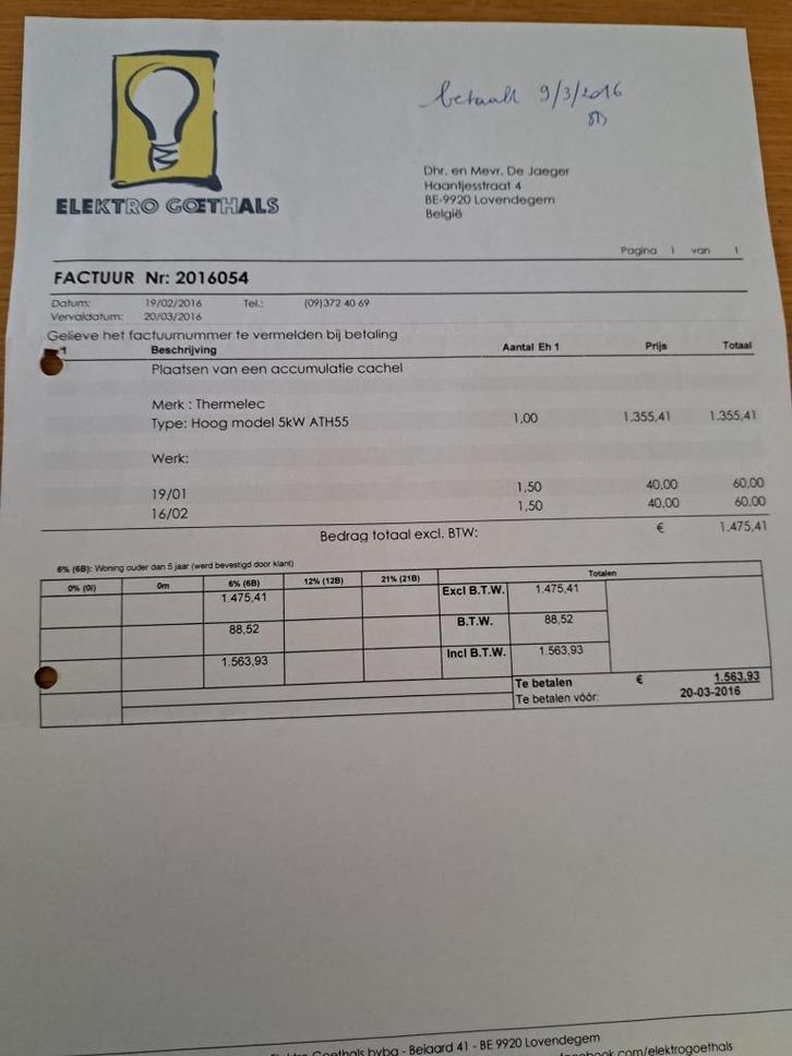 Thermelec accumulatiekachel 5kW – Hoog model ATH55 – €500, Doe-het-zelf en Bouw, Verwarming en Radiatoren, Gebruikt, Kachel, 500 tot 800 watt