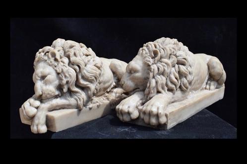 Beelden Leeuw Marmer, Antiek en Kunst, Curiosa en Brocante, Ophalen of Verzenden