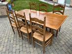 Eiken eettafel + 6 stoelen, Ophalen, Eikenhout, Zo goed als nieuw, Vijf personen of meer