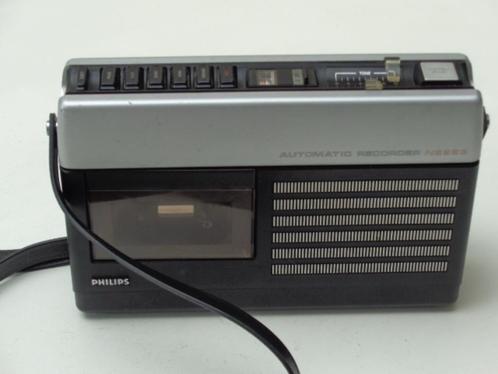 Cassette Recorder PHILIPS Type N2 223 uit 1974 met Draagriem, Audio, Tv en Foto, Cassettedecks, Enkel, Philips, Tape counter, Ophalen of Verzenden