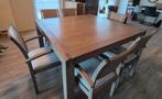 Eettafel met 6 stevige stoelen, Huis en Inrichting, Tafels | Eettafels, Ophalen, Gebruikt, 100 tot 150 cm, 100 tot 150 cm