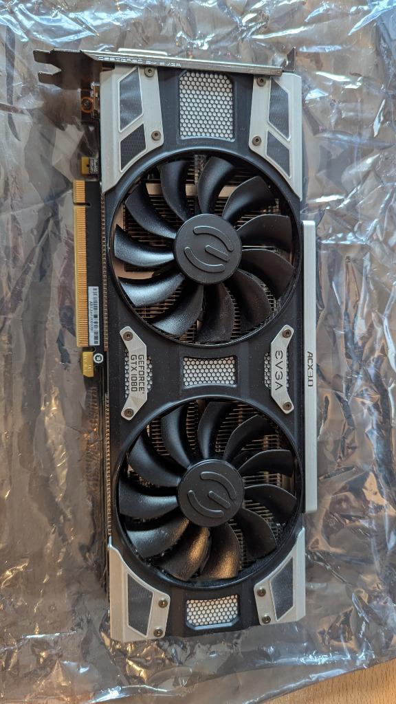 EVGA Geforce gtx 1080, Computers en Software, Videokaarten, Gebruikt, Nvidia, PCI-Express 3.0, GDDR5, HDMI, DisplayPort, DVI, Ophalen