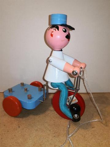 Zeldzaam antiek vintage houten speelgoed voor melkbezorging beschikbaar voor biedingen