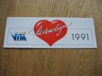 Sticker VTM Levenslijn 1991 16 x 5,5 cm, Collections, Comme neuf, Cinéma, Télévision ou Audiovisuel, Enlèvement ou Envoi