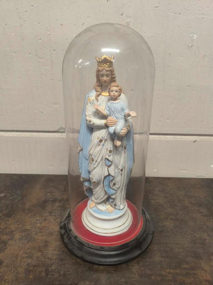 Beeld Maria met Kind onder glazen stolp – devotiebeeld, Collections, Religion, Enlèvement