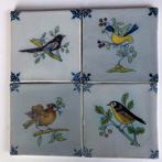 4 mooie vogels op tegels van Tichelaar, Antiek en Kunst, Ophalen of Verzenden
