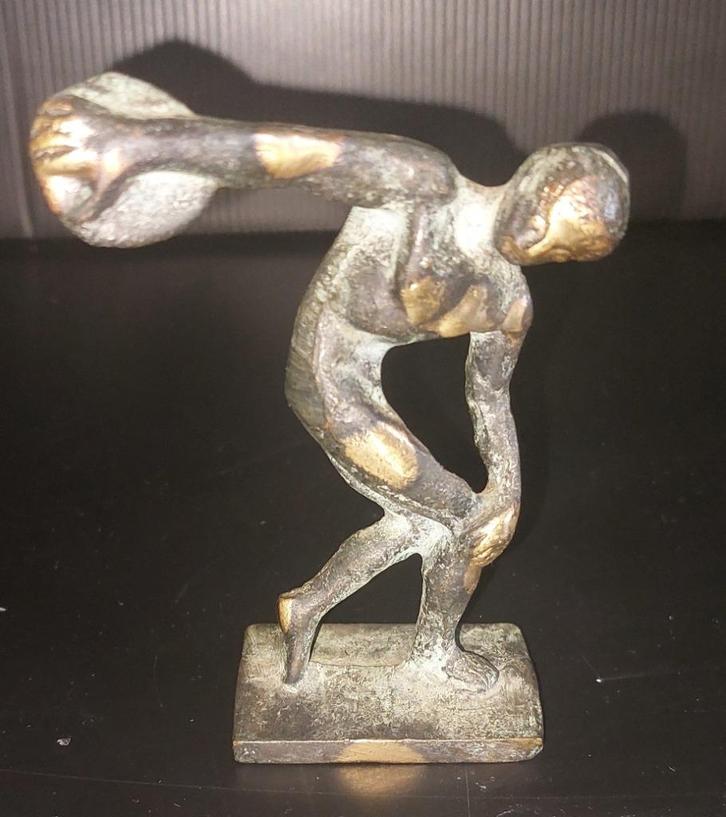 Klein bronzen beeldje " Discuswerper ", Antiek en Kunst, Antiek | Brons en Koper, Brons, Ophalen of Verzenden