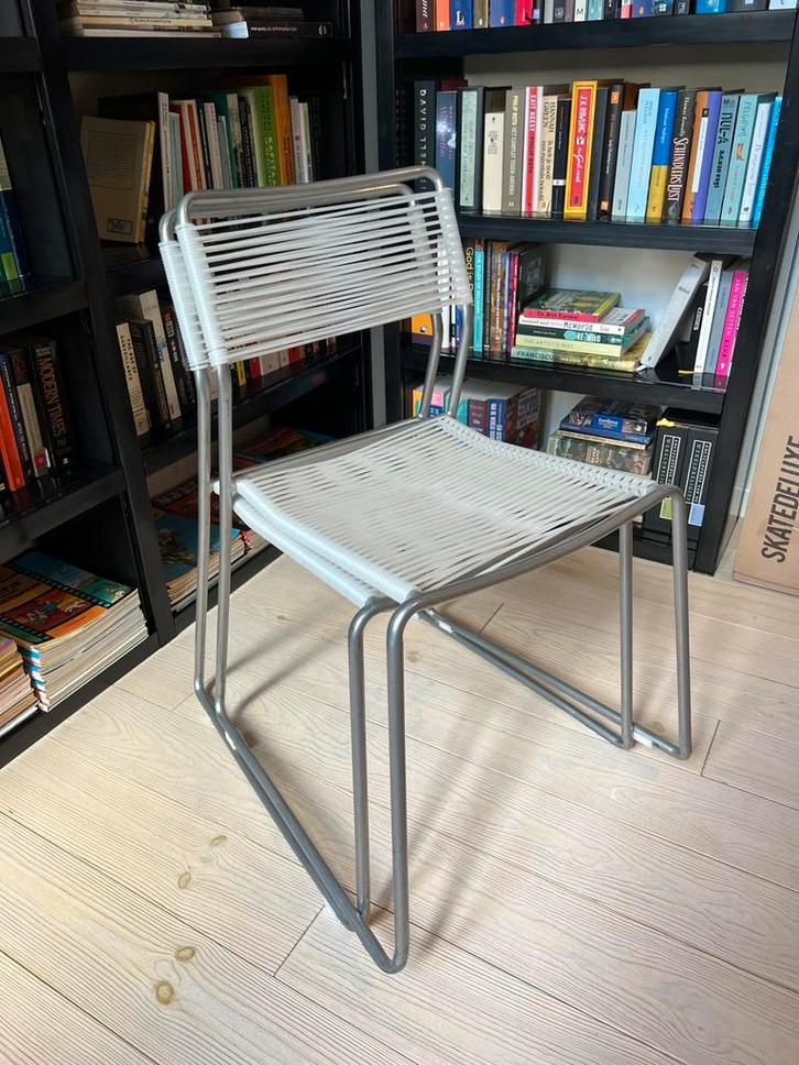 Vintage IKEA Melker stoelen, Huis en Inrichting, Stoelen, Gebruikt, Twee, Kunststof, Metaal, Wit, Ophalen
