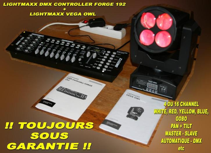 controler dmx 512 lightmaxx et 1 lyre lightmaxx vega owl, Muziek en Instrumenten, Licht en Laser, Zo goed als nieuw, Licht, Geluidgestuurd